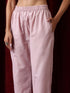 3 Pc Suit - Lilac Cotton Silk Embroidered Kurta with Cotton Pant and Chanderi Embroidered Dupatta